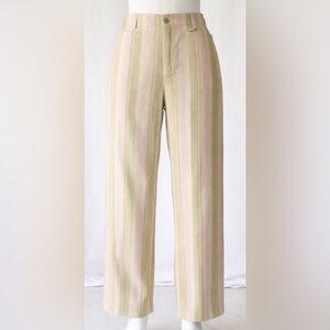Relativity Women’s Size 18 Pants Seedling Stripe Stretch Cotton Wide Leg Pastel
